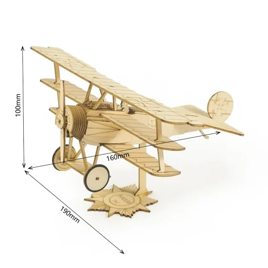 Mini Fokker Dr1 1/38 découpe laser bois, modèle statique DW Hobby DW Hobby - Dancing Wings Hobby VC05 - 3 VC05-Mini Fokker Dr1 1/38 découpe laser bois, modèle statique DW Hobby - VC05