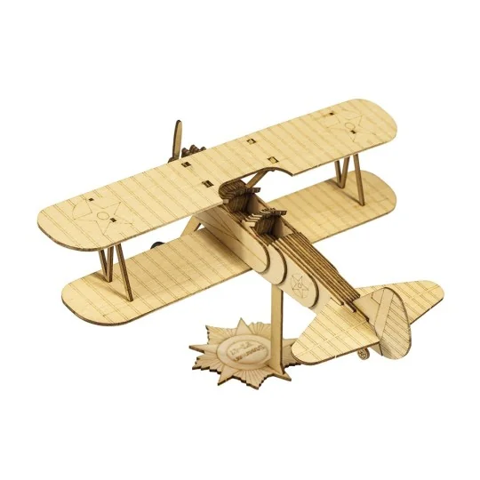 Mini Stearman PT-17 1/52 découpe laser bois, modèle statique DW Hobby DW Hobby - Dancing Wings Hobby VC11 - 2 VC11-Mini Stearman PT-17 1/52 découpe laser bois, modèle statique DW Hobby - VC11