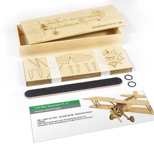 copy of Mini Fokker Dr1 1/38 Wood Laser Cutter, DW Hobby Static Model DW Hobby - Dancing Wings Hobby VC11 - 4 VC11-Mini Stearman PT-17 1/52 laser-cut wood static model by DW Hobby - VC11