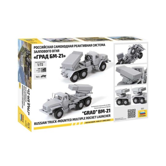 BM-21 GRAD 1/72 Zvezda Rocket Launcher Truck Zvezda Z5051 - 2 Z5051-BM-21 GRAD 1/72 Zvezda Rocket Launcher Truck - Z5051