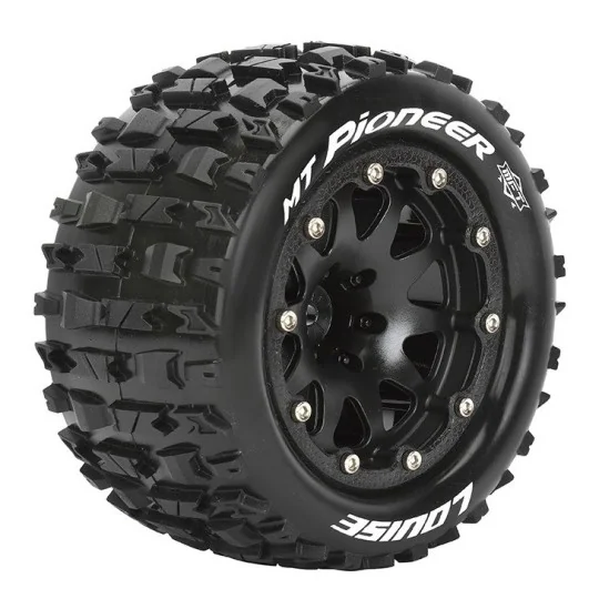 Pneus MT-Pioneer + Jantes Noir Monster 1/10 (x2) Louise RC Louise RC L-T3308SB - 1 L-T3308SB-Pneus MT-Pioneer + Jantes Noir Monster 1/10 (x2) Louise RC - L-T3308SB