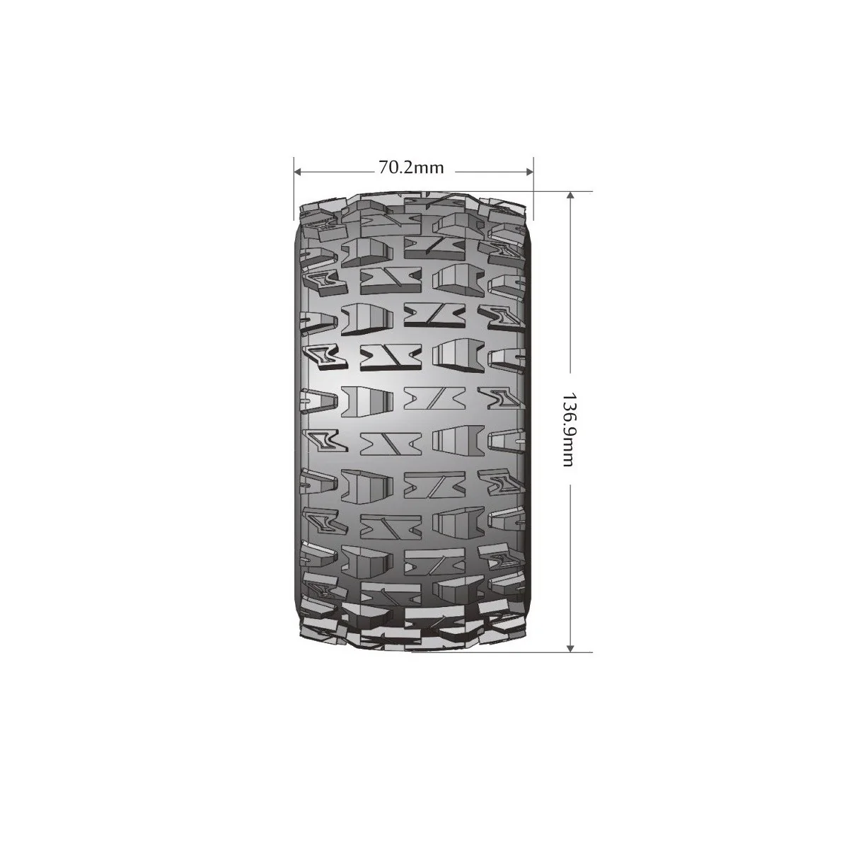 MT-Pioneer Tires + Monster Black Rims 1/10 (x2) Louise RC Louise RC L-T3308SB - 2 MT-Pioneer Tires + Monster Black Rims 1/10 (x2) Louise RC Louise RC L-T3308SB - 2