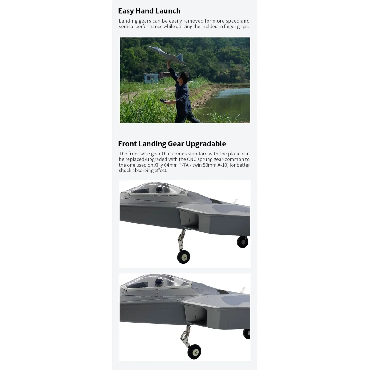 Jet EDF F-22 Raptor Bi-Turbine 40mm env. 702mm PNP XFly  XF117P - 5