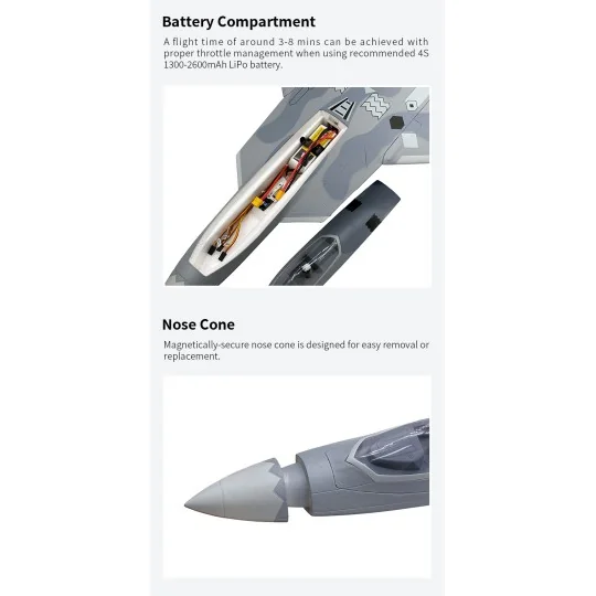 XF117P-Jet EDF F-22 Raptor Twin Turbine 40mm Approx. 702mm PNP XFly - XF117P