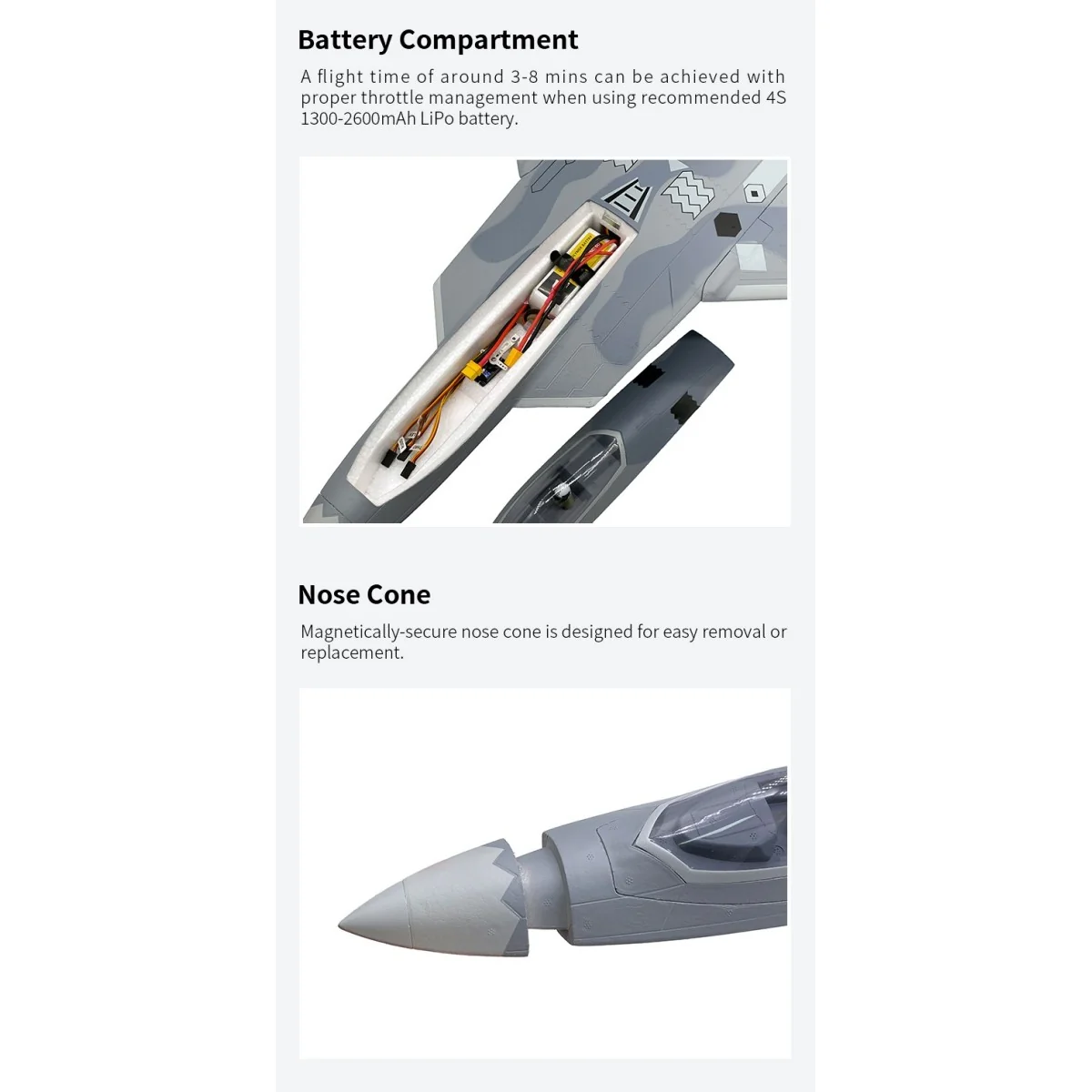 Jet EDF F-22 Raptor Twin Turbine 40mm Approx. 702mm PNP XFly XF117P - 5
