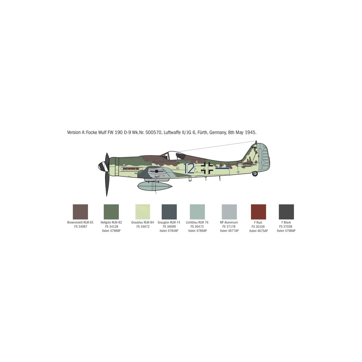 Focke Wulf Fw190 D-9 1/72 Italeri aircraft Italeri I1312 - 4 Focke Wulf Fw190 D-9 1/72 Italeri aircraft Italeri I1312 - 4