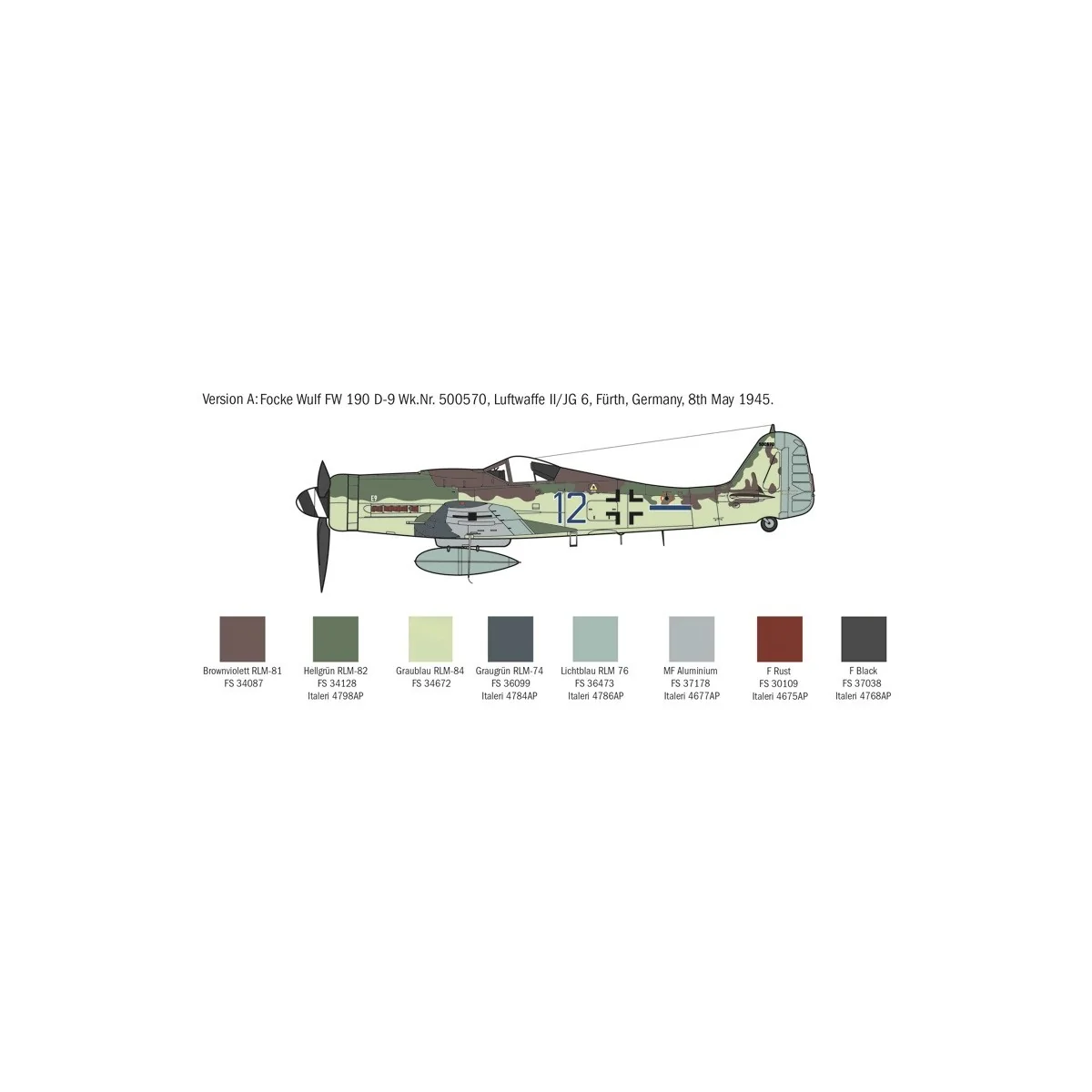 Focke Wulf Fw190 D-9 1/72 Italeri aircraft Italeri I1312 - 4 Focke Wulf Fw190 D-9 1/72 Italeri aircraft Italeri I1312 - 4