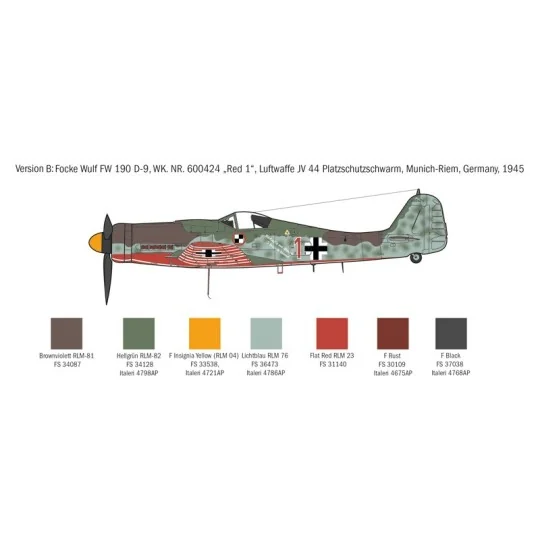Focke Wulf Fw190 D-9 1/72 Italeri aircraft Italeri I1312 - 5 I1312-Focke Wulf Fw190 D-9 1/72 Italeri aircraft - I1312