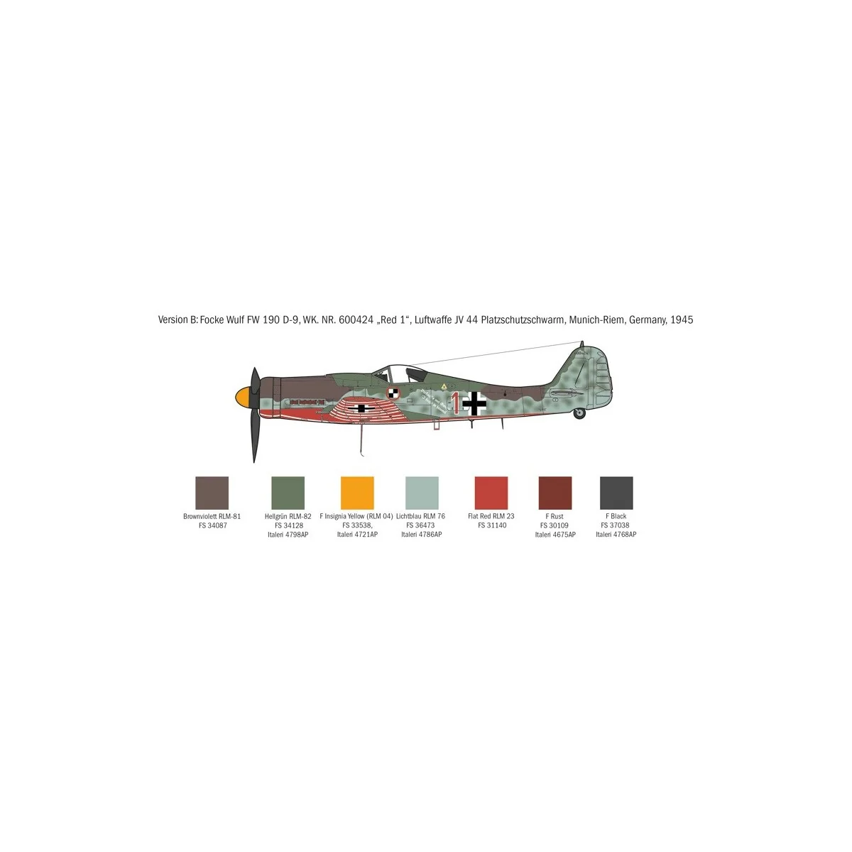 Focke Wulf Fw190 D-9 1/72 Italeri aircraft Italeri I1312 - 5 Focke Wulf Fw190 D-9 1/72 Italeri aircraft Italeri I1312 - 5