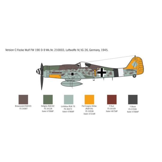 Focke Wulf Fw190 D-9 1/72 Italeri aircraft Italeri I1312 - 6 I1312-Focke Wulf Fw190 D-9 1/72 Italeri aircraft - I1312