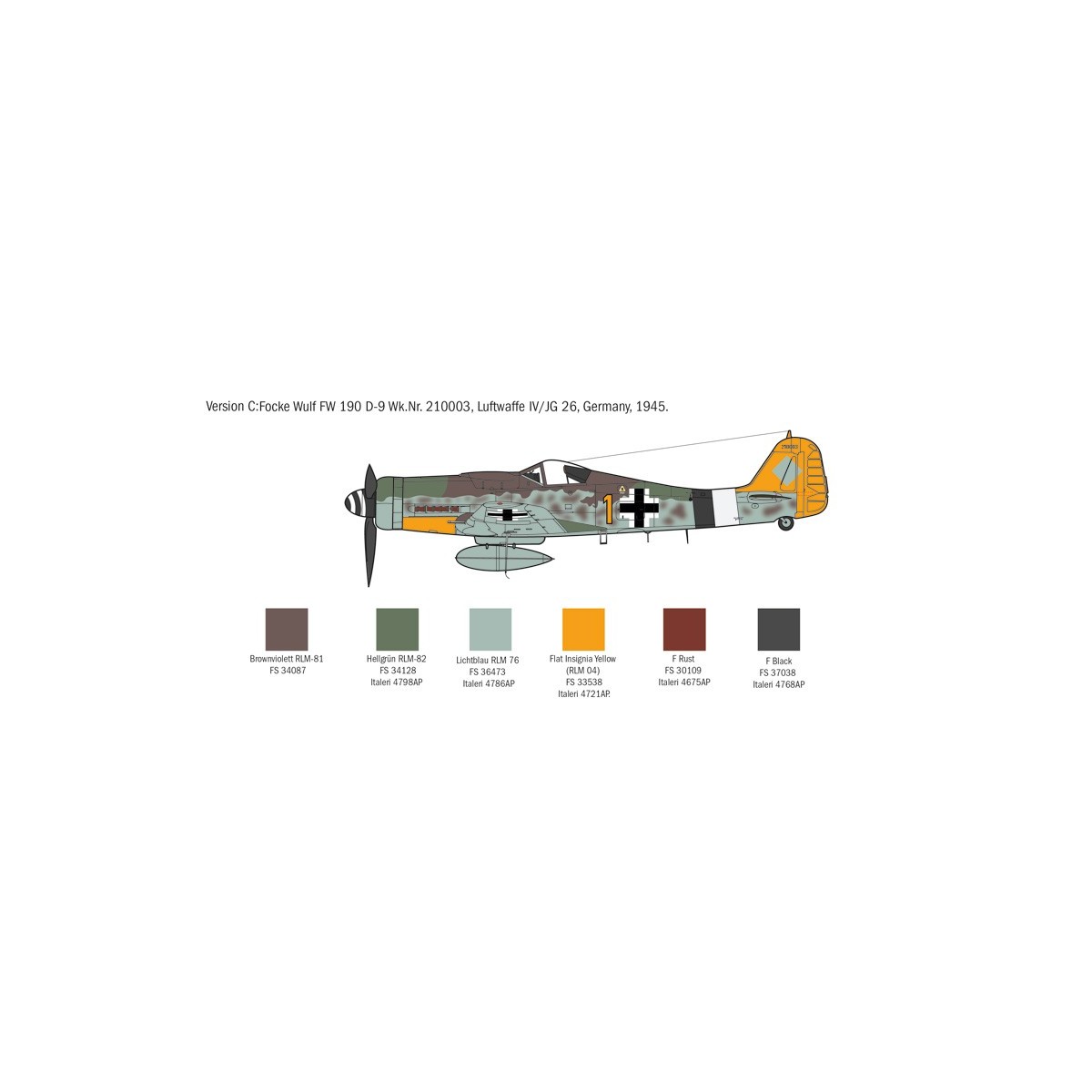 Focke Wulf Fw190 D-9 1/72 Italeri aircraft Italeri I1312 - 6 Focke Wulf Fw190 D-9 1/72 Italeri aircraft Italeri I1312 - 6