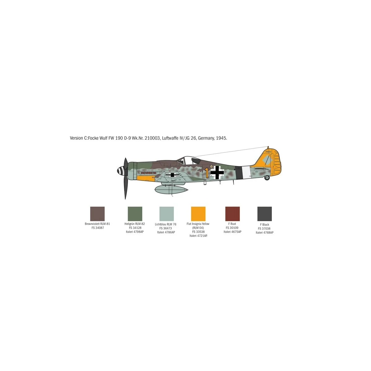 Focke Wulf Fw190 D-9 1/72 Italeri aircraft Italeri I1312 - 6 Focke Wulf Fw190 D-9 1/72 Italeri aircraft Italeri I1312 - 6