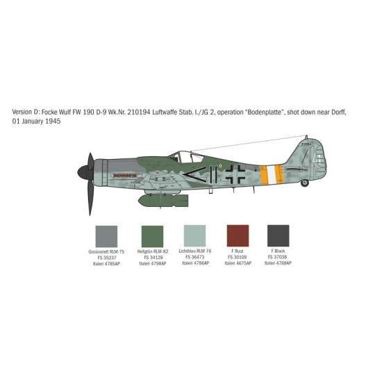 I1312-Focke Wulf Fw190 D-9 1/72 Italeri aircraft