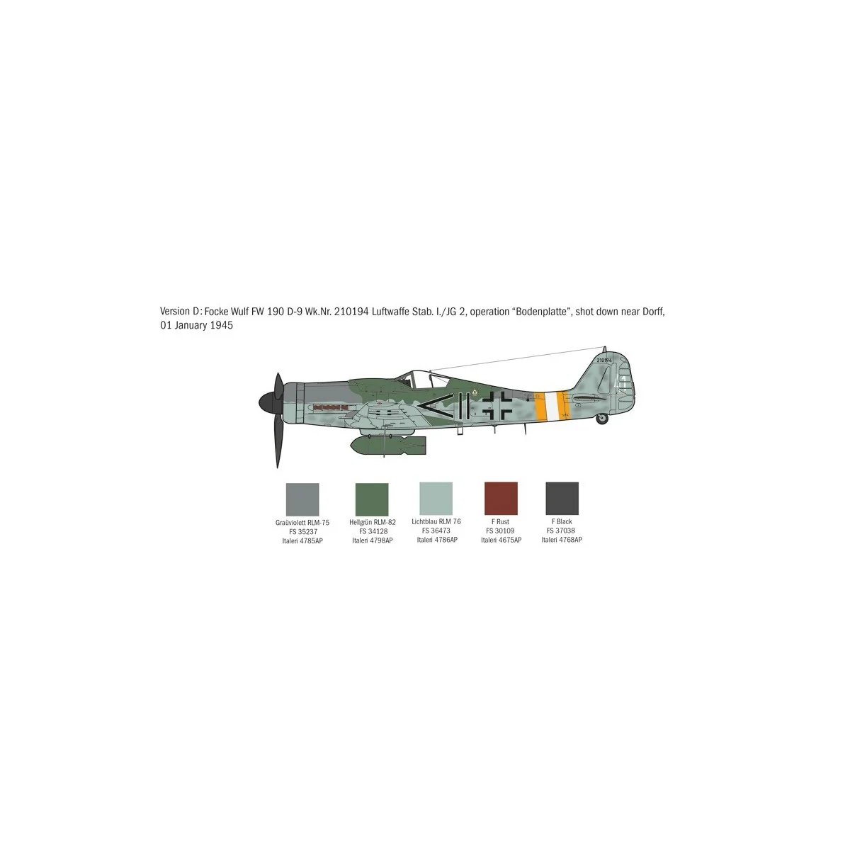 Focke Wulf Fw190 D-9 1/72 Italeri aircraft Italeri I1312 - 7 Focke Wulf Fw190 D-9 1/72 Italeri aircraft Italeri I1312 - 7