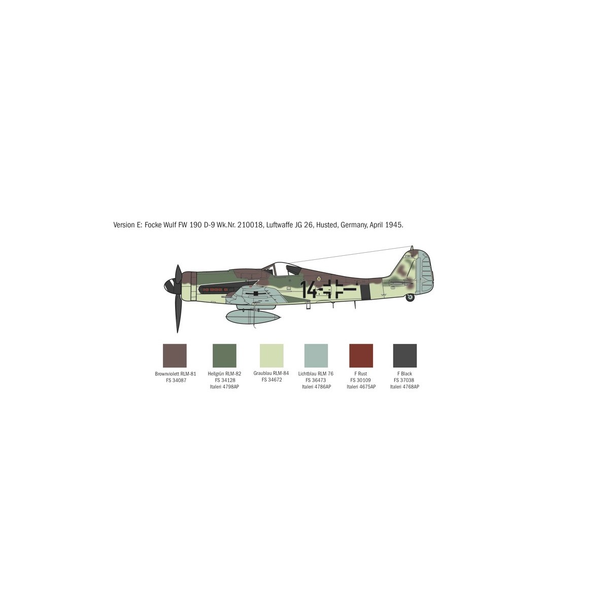 Focke Wulf Fw190 D-9 1/72 Italeri aircraft Italeri I1312 - 8 Focke Wulf Fw190 D-9 1/72 Italeri aircraft Italeri I1312 - 8