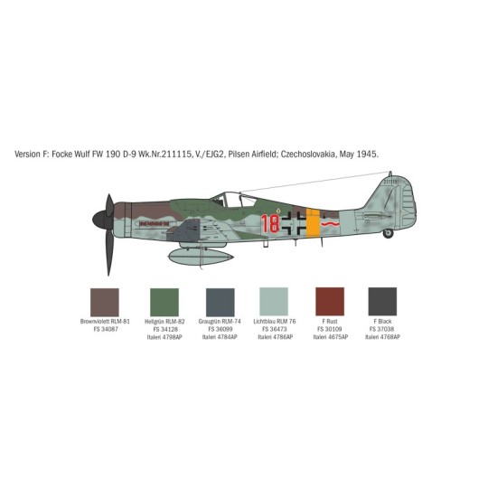 Focke Wulf Fw190 D-9 1/72 Italeri aircraft Italeri I1312 - 9 I1312-Focke Wulf Fw190 D-9 1/72 Italeri aircraft - I1312