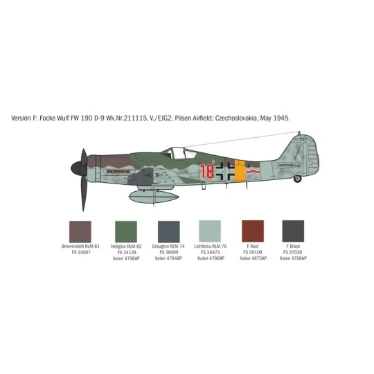 Focke Wulf Fw190 D-9 1/72 Italeri aircraft Italeri I1312 - 9 I1312-Focke Wulf Fw190 D-9 1/72 Italeri aircraft - I1312