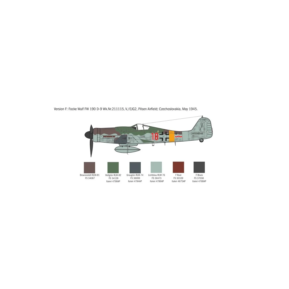 Focke Wulf Fw190 D-9 1/72 Italeri aircraft Italeri I1312 - 9 Focke Wulf Fw190 D-9 1/72 Italeri aircraft Italeri I1312 - 9