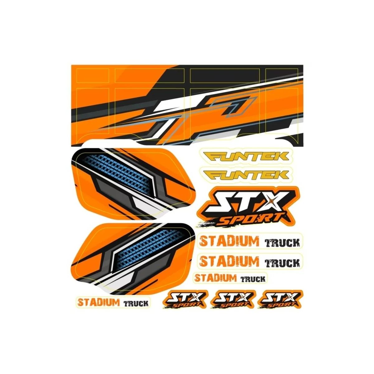 Planche de Stickers Orange STX Sport Funtek Funtek FTK-21060 - 1