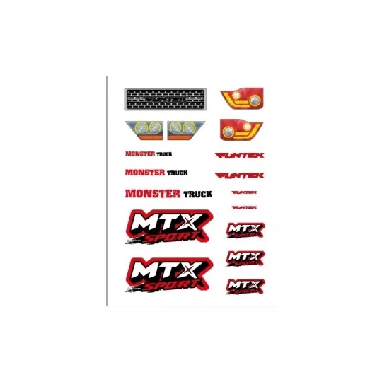 MTX Sport Funtek Red Sticker Sheet Funtek FTK-21056 - 1 FTK-21056-MTX Sport Funtek Red Sticker Sheet - FTK-21056