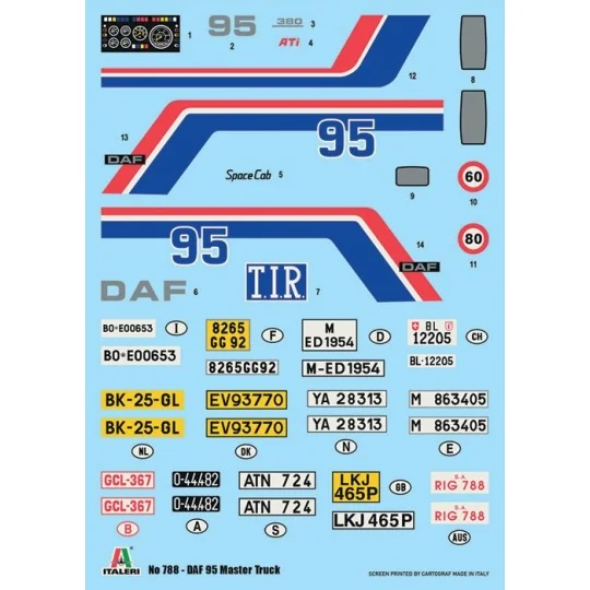 Camion DAF 95 Master Truck 1/24 Italeri Italeri I788 - 6 I788-DAF 95 Master Truck 1/24 Italeri - I788