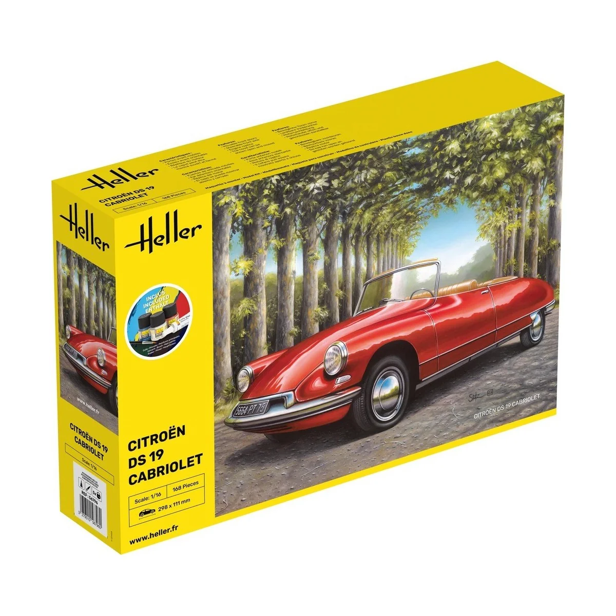 Citroën DS 19 Cabriolet 1/16 Heller + colle et peintures Heller HEL-56796 - 1 Citroën DS 19 Cabriolet 1/16 Heller + colle et peintures Heller HEL-56796 - 1