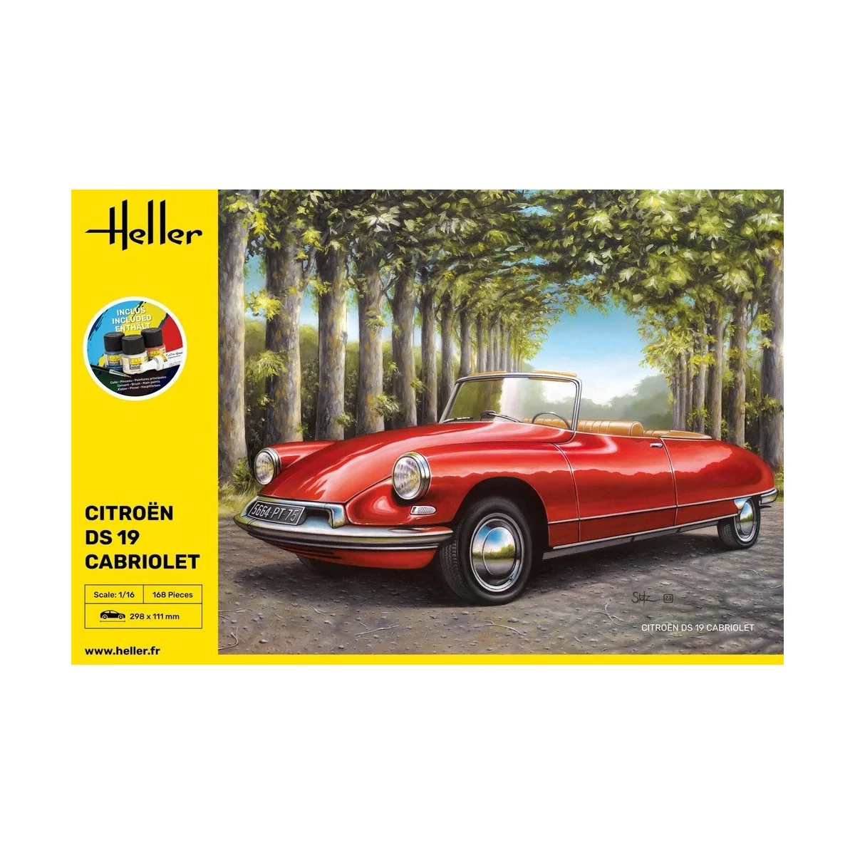 Citroën DS 19 Cabriolet 1/16 Heller + colle et peintures Heller HEL-56796 - 2 Citroën DS 19 Cabriolet 1/16 Heller + colle et peintures Heller HEL-56796 - 2