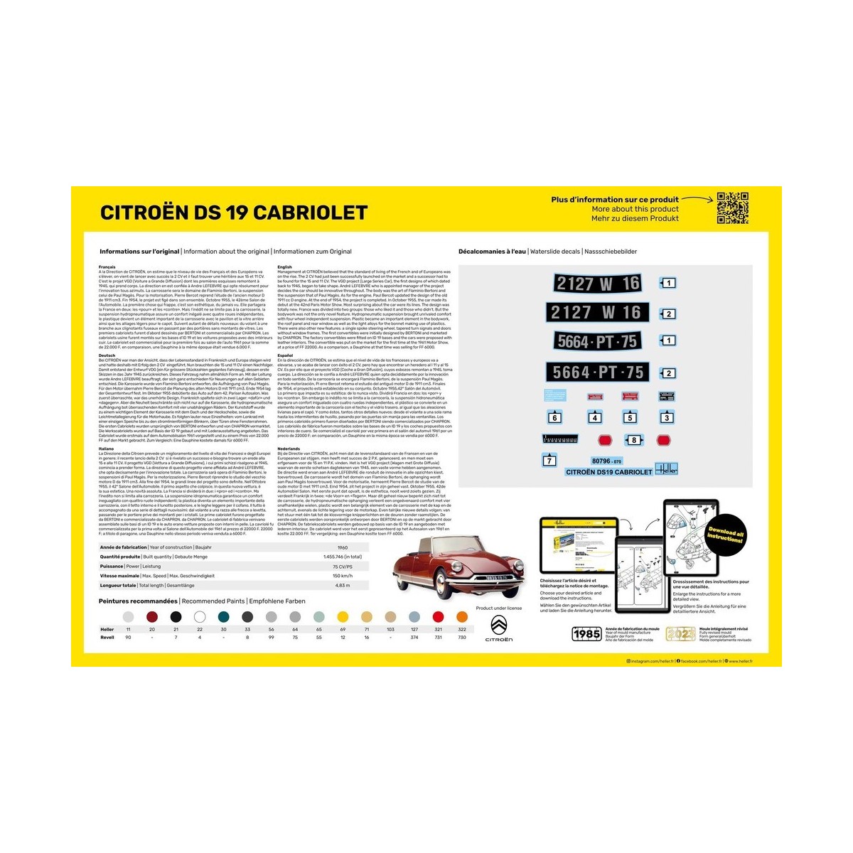 Citroën DS 19 Cabriolet 1/16 Heller + glue and paints Heller HEL-56796 - 3