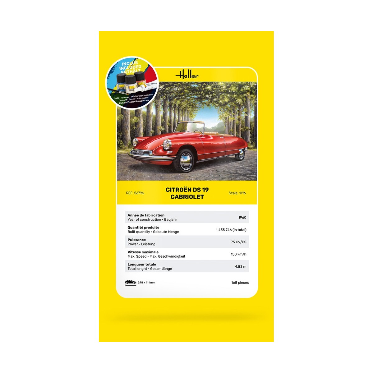 Citroën DS 19 Cabriolet 1/16 Heller + glue and paints Heller HEL-56796 - 5