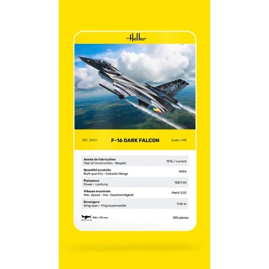 HEL-30411-F-16 Dark Falcon 1/48 Heller