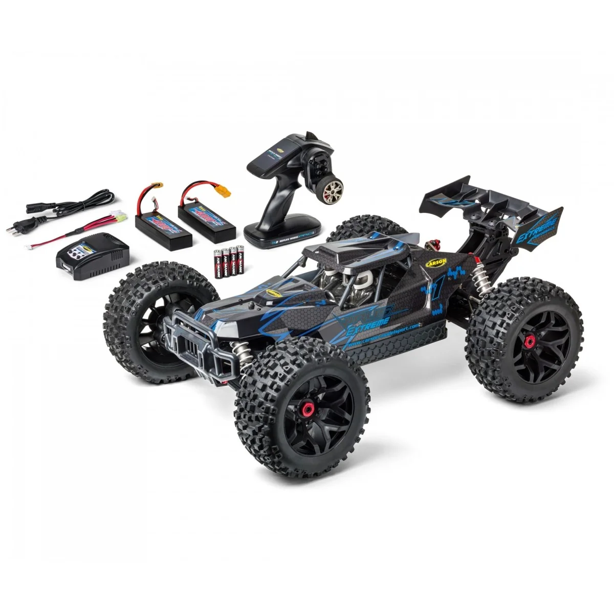 Buggy Virus Extreme 4S Brushless Bleu RTR 1/8 Carson Carson 500409074 - 1 Buggy Virus Extreme 4S Brushless Bleu RTR 1/8 Carson Carson 500409074 - 1