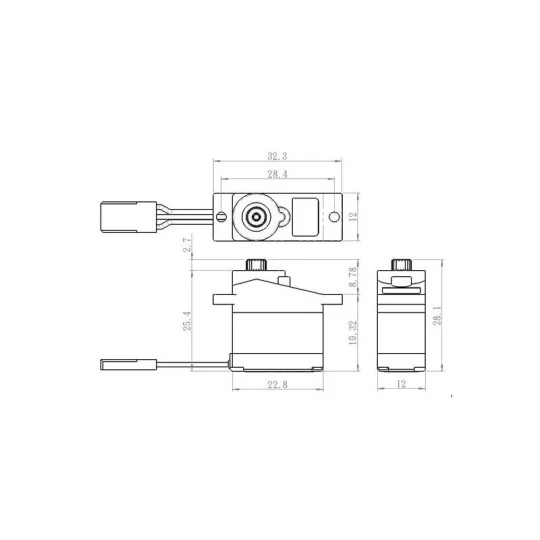 SH-0350+-Servo micro SH-0350+ 12,3 g, 2.6kg.cm , 0,16 s/60° Savox