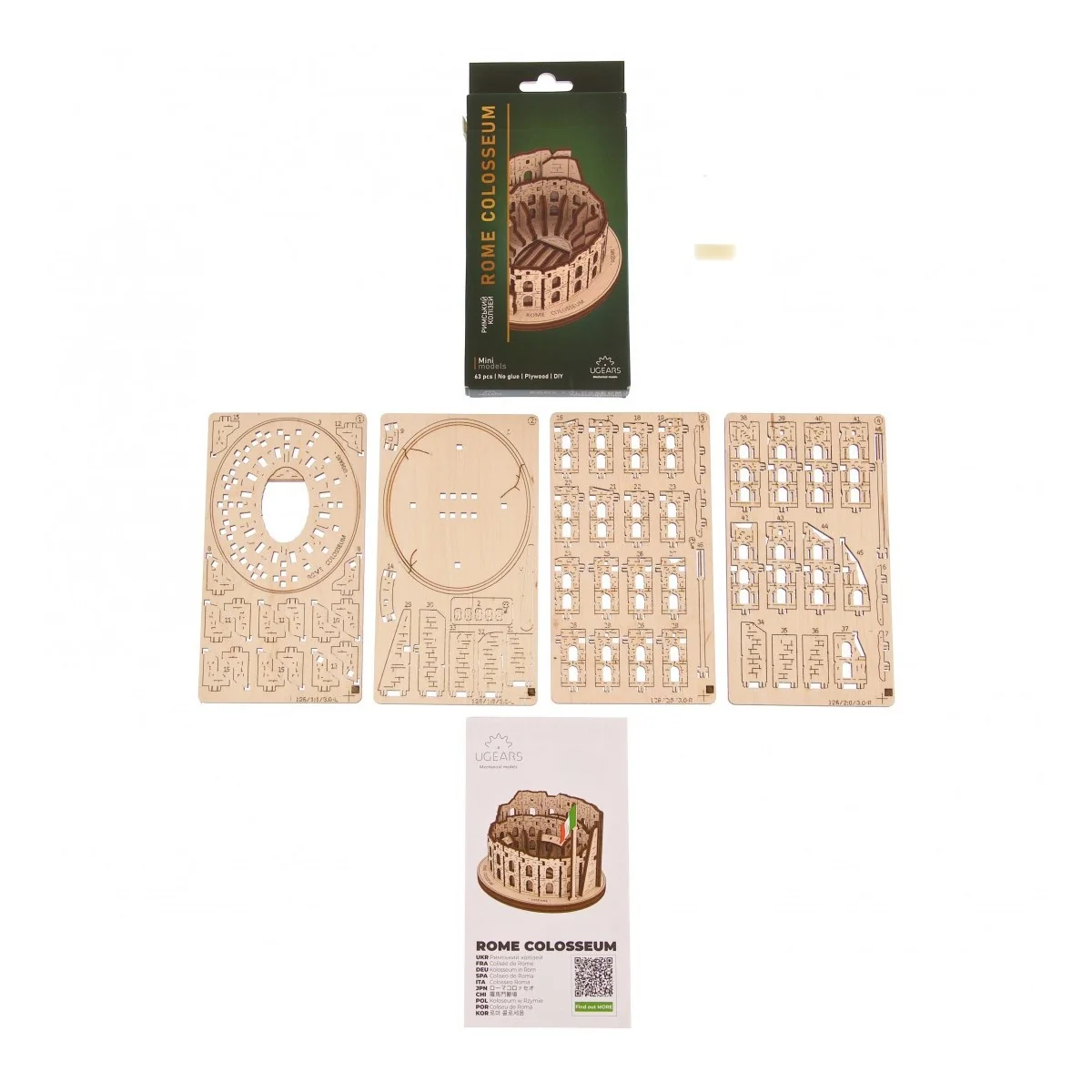 Colosseum of Rome 3D Puzzle Wood UGEARS UGEARS UG-70248 - 4 Colosseum of Rome 3D Puzzle Wood UGEARS UGEARS UG-70248 - 4