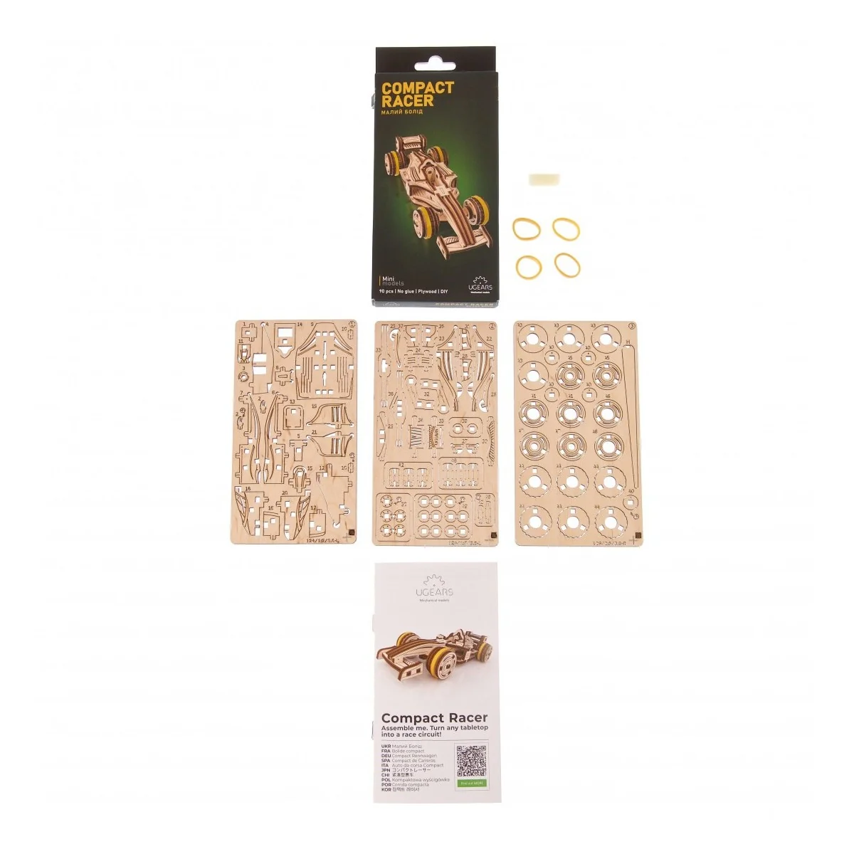 Compact Racer Puzzle 3D Wood UGEARS UGEARS UG-70252 - 4 Compact Racer Puzzle 3D Wood UGEARS UGEARS UG-70252 - 4