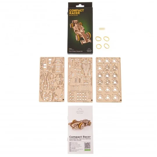 Compact Racer Puzzle 3D bois UGEARS UGEARS UG-70252 - 10 UG-70252-Compact Racer Puzzle 3D bois UGEARS - UG-70252