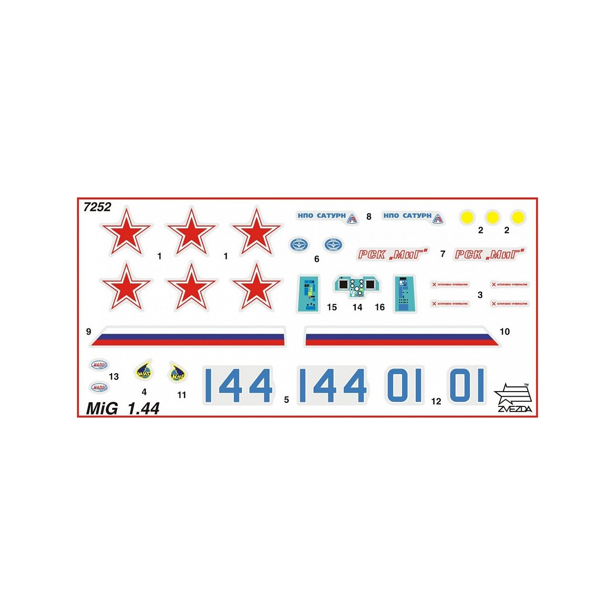 MiG 1.44 1/72 Zvezda fighter jet Zvezda Z7252 - 7