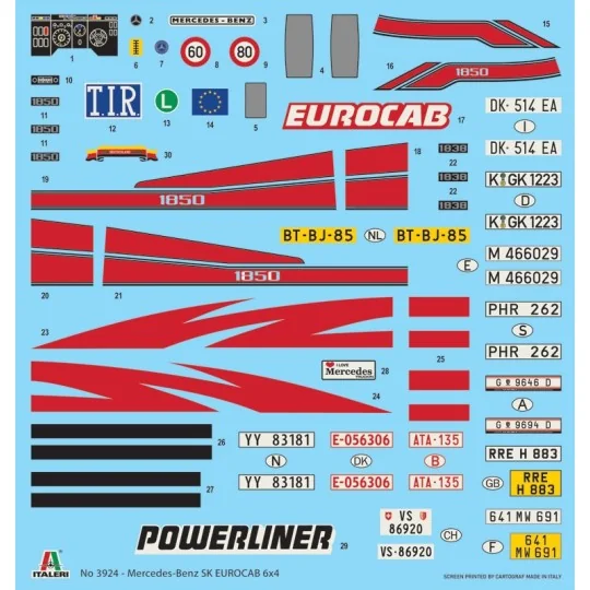 Mercedes Benz SK Eurocab 6x4 1/24 Italeri Italeri I3924 - 3 I3924-Mercedes Benz SK Eurocab 6x4 1/24 Italeri - I3924