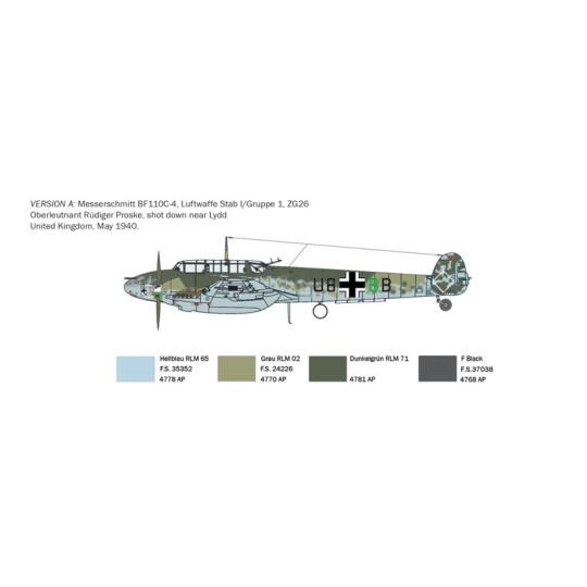 Messerschmitt BF110C-3/C-4 1/72 Italeri aircraft Italeri I049 - 3 I049-Messerschmitt BF110C-3/C-4 1/72 Italeri aircraft - I049