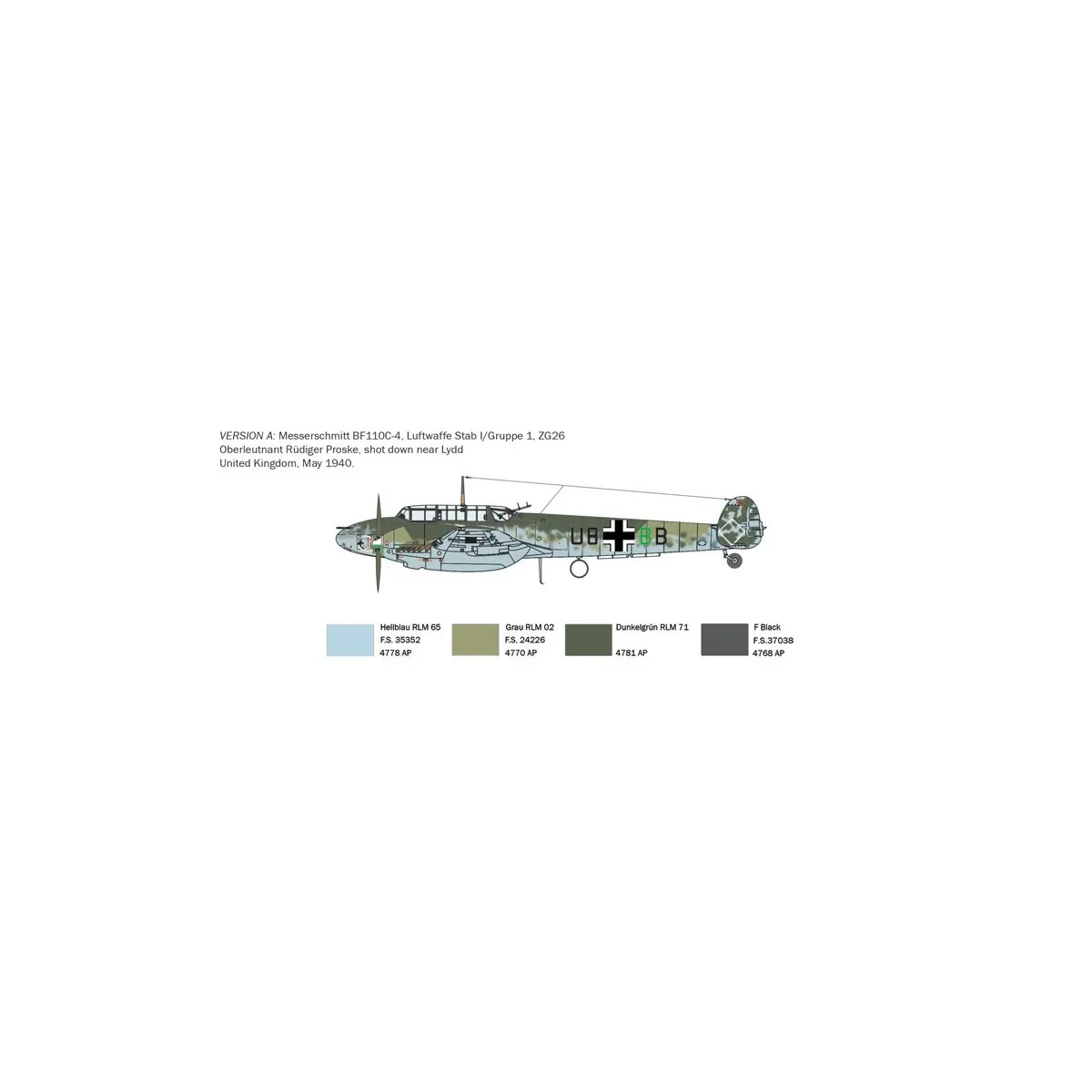 Avion Messerschmitt BF110C-3/C-4 1/72 Italeri Italeri I049 - 3