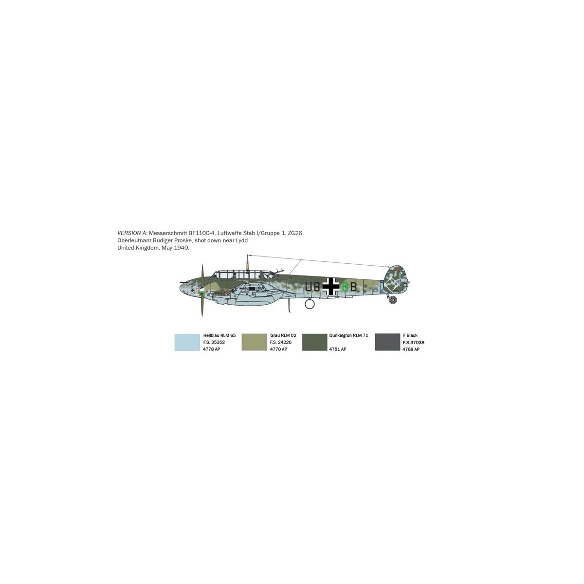Messerschmitt BF110C-3/C-4 1/72 Italeri aircraft Italeri I049 - 3 Messerschmitt BF110C-3/C-4 1/72 Italeri aircraft Italeri I049 - 3