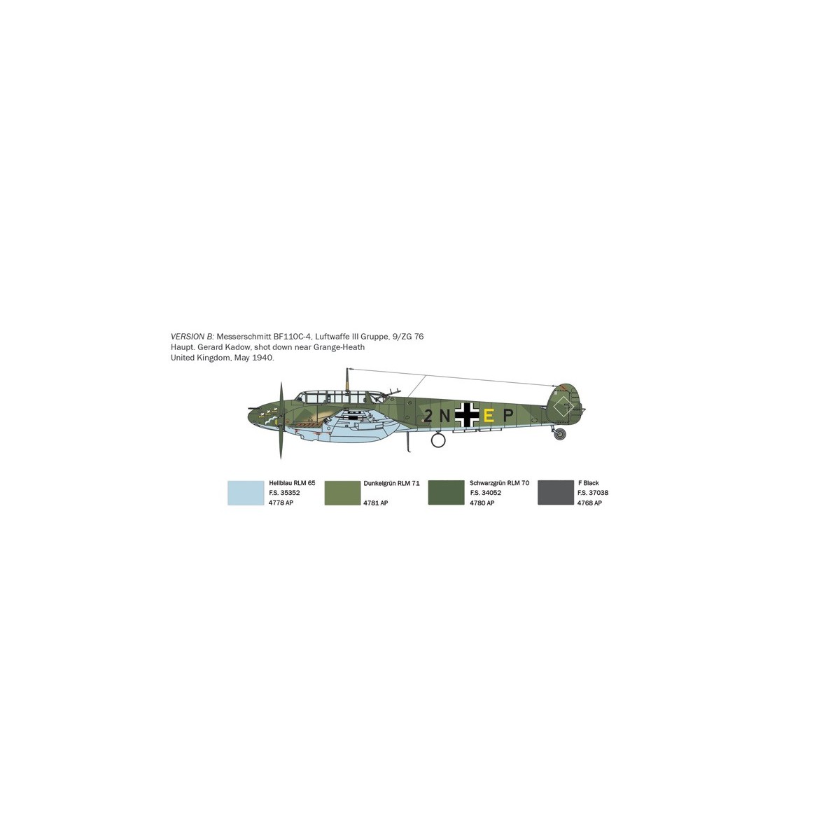 Avion Messerschmitt BF110C-3/C-4 1/72 Italeri Italeri I049 - 4