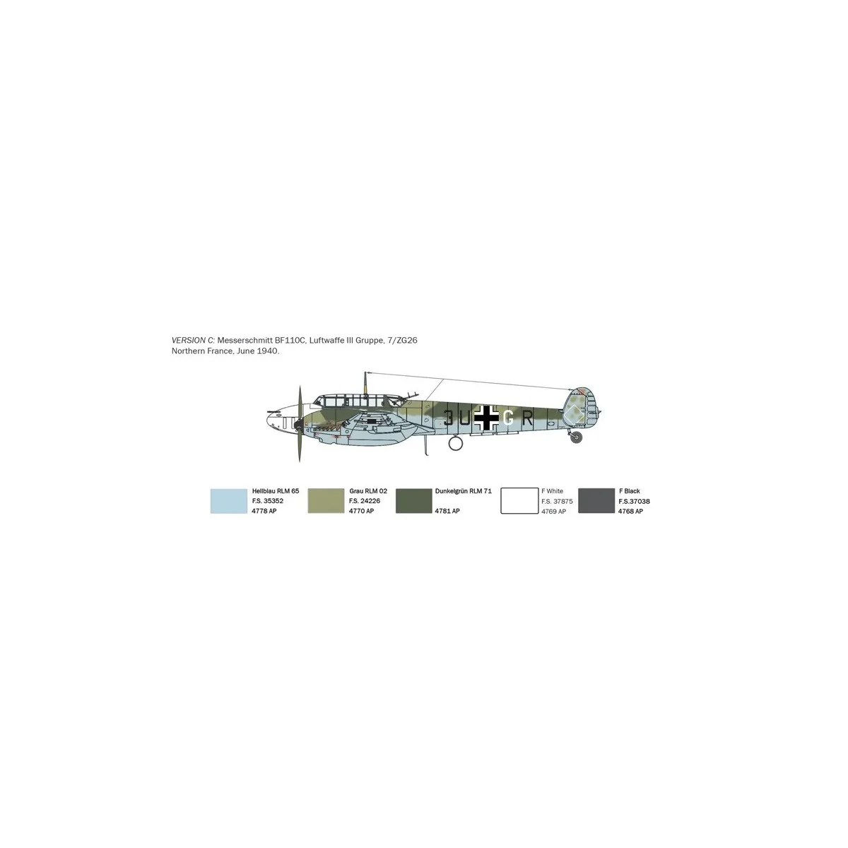 Messerschmitt BF110C-3/C-4 1/72 Italeri aircraft Italeri I049 - 5