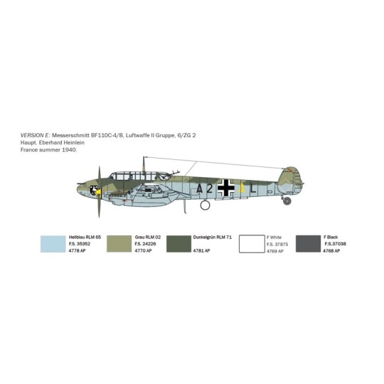 I049-Avion Messerschmitt BF110C-3/C-4 1/72 Italeri