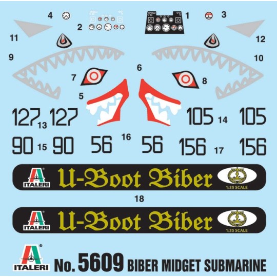 I5609-Sous-marin U-Boot Biber 1/35 Italeri