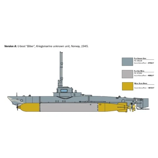 Sous-marin U-Boot Biber 1/35 Italeri Italeri I5609 - 4 I5609-Sous-marin U-Boot Biber 1/35 Italeri - I5609