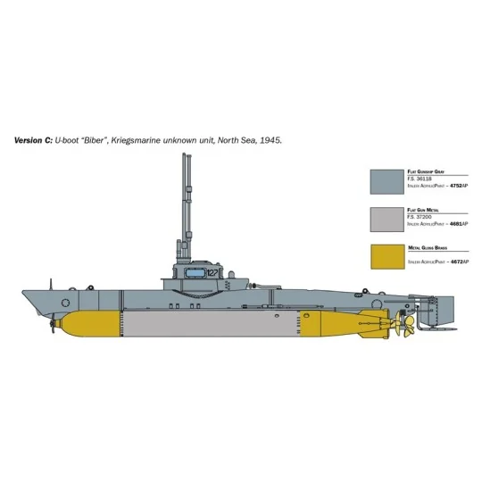 Sous-marin U-Boot Biber 1/35 Italeri Italeri I5609 - 6 I5609-Sous-marin U-Boot Biber 1/35 Italeri - I5609