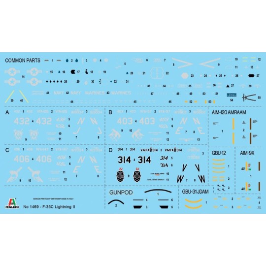 I1469-Avion F-35C Lightning II 1/72 Italeri