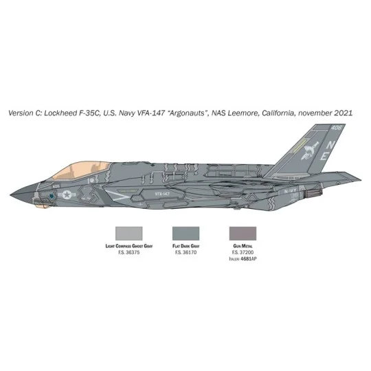 Avion F-35C Lightning II 1/72 Italeri Italeri I1469 - 5 I1469-Avion F-35C Lightning II 1/72 Italeri - I1469