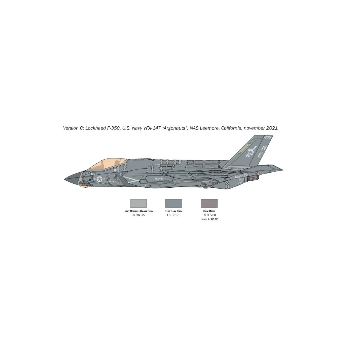 Avion F-35C Lightning II 1/72 Italeri Italeri I1469 - 5 Avion F-35C Lightning II 1/72 Italeri Italeri I1469 - 5