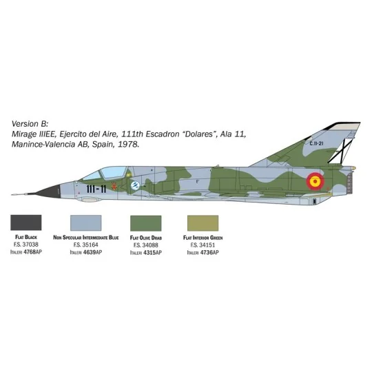 Mirage III E 1/48 Italeri Italeri I2816 - 4 I2816-Mirage III E 1/48 Italeri - I2816
